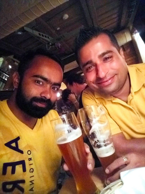 Enjoying German wheat beer with sameer pahuja .Villingen-Schwenningen, South Germany