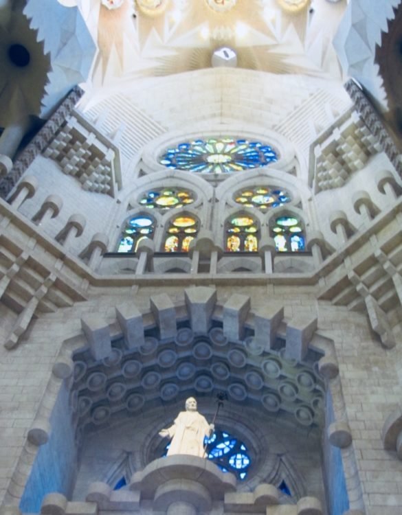 Colorful glasses changing reflections inside with the changing direction of sun