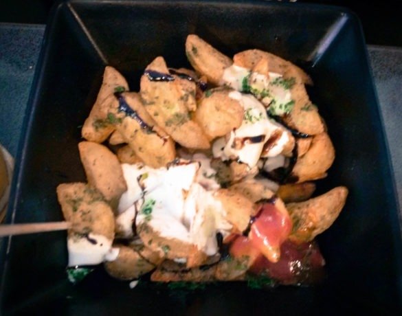 Having Patatas Bravas at Bo de Be, Barcelona