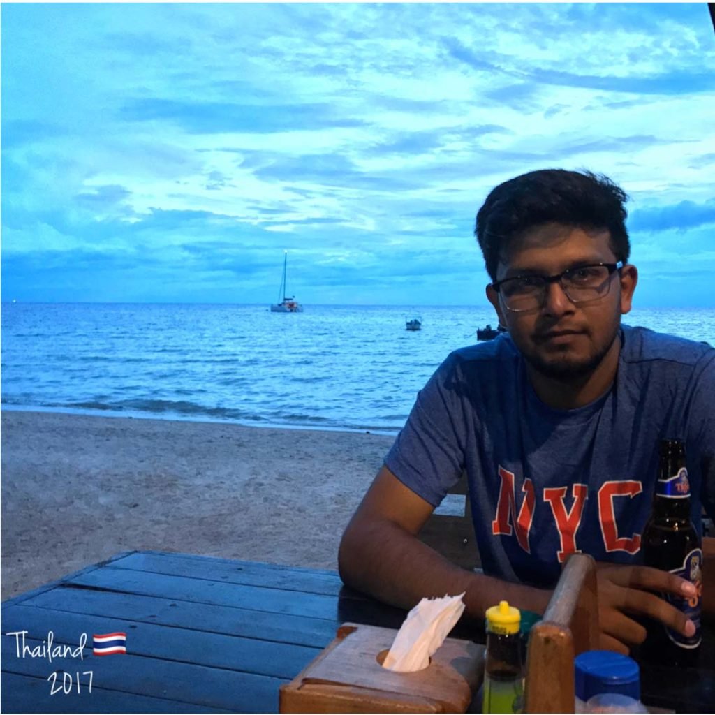 Trying the taste of Tiger Beer