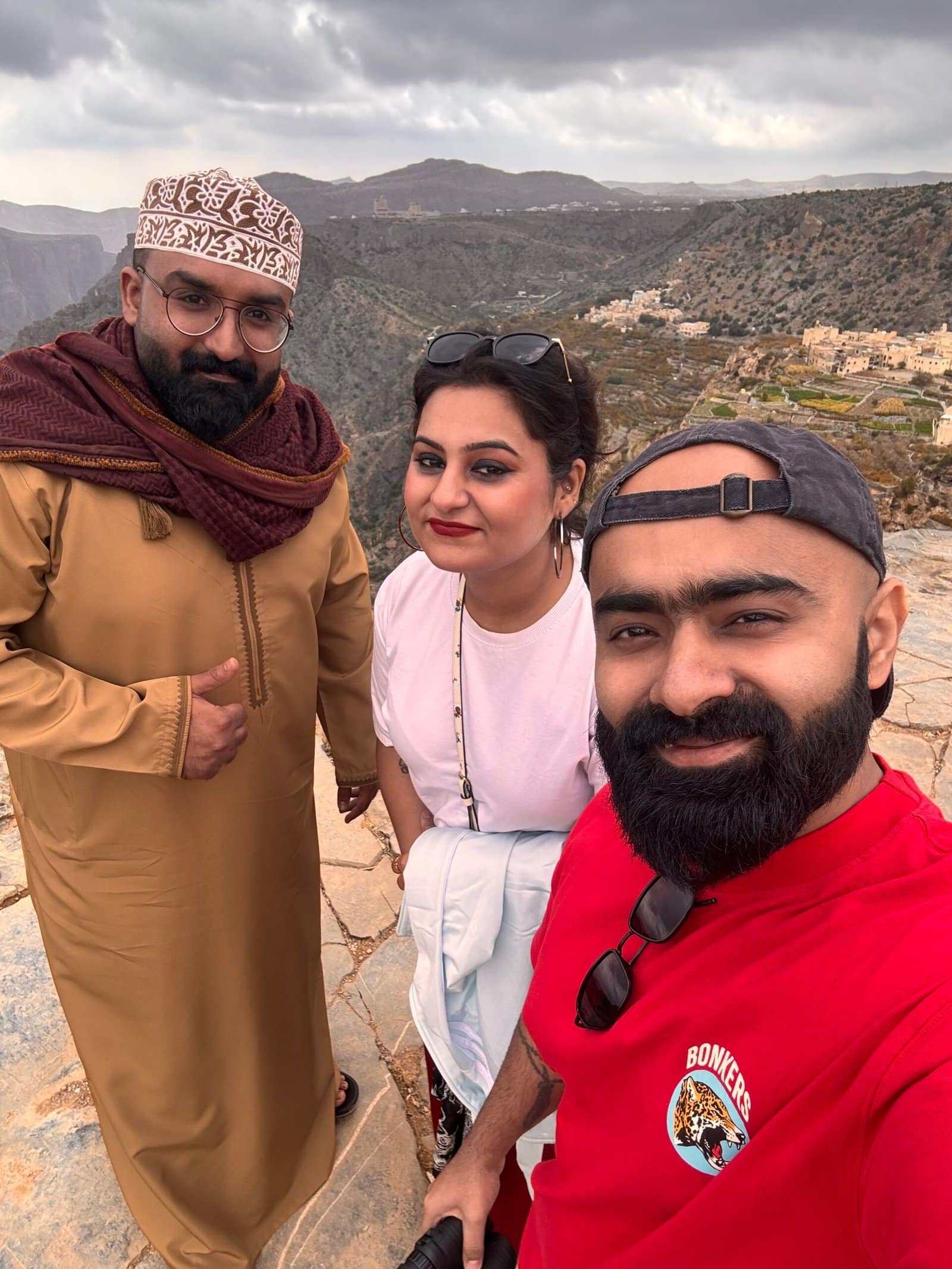 indian couple on guided tour in oman